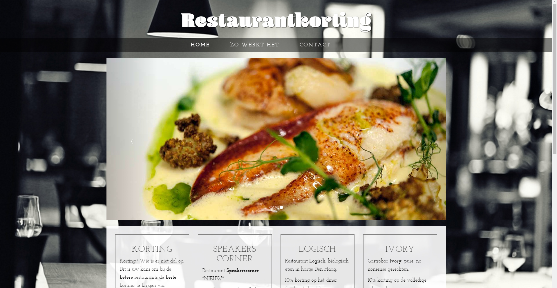 Website Restaurantkorting by Site in a Second