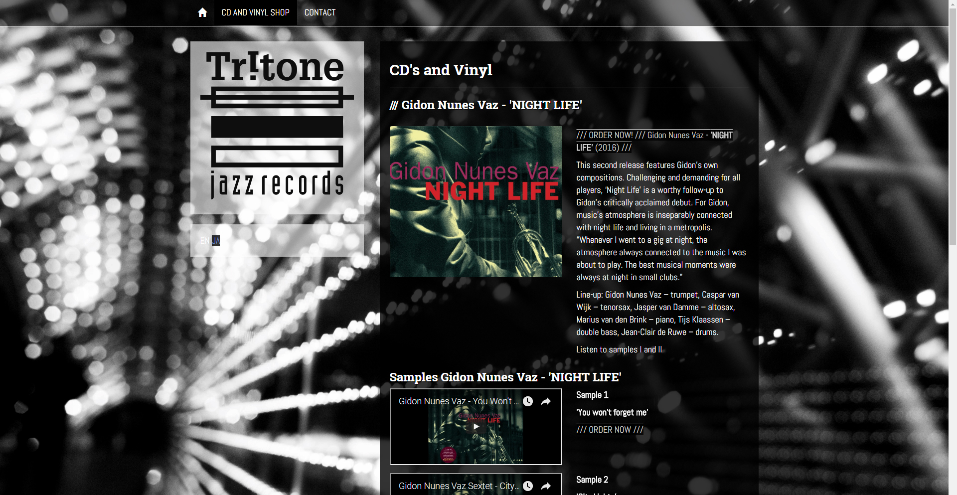 Website Tritone Jazz Records.com - Site in a Second